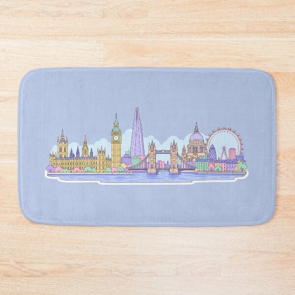 Item preview, London Skyline Sticker | Pastel London Sticker | Big Ben Tower Bridge Sticker | UK Travel Gift designed and sold by EmberPageStudio.