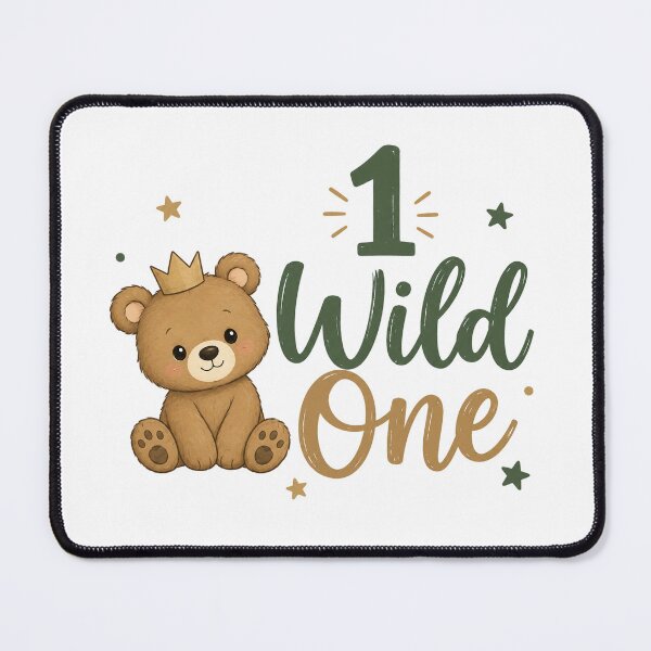 Item preview, Cute Bear King First Birthday Wild One Forest Animal designed and sold by Seculinator.