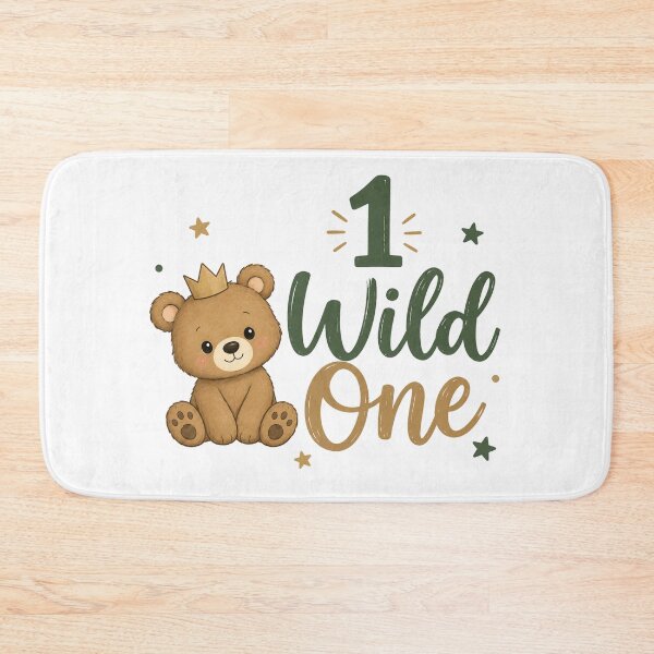 Item preview, Cute Bear King First Birthday Wild One Forest Animal designed and sold by Seculinator.