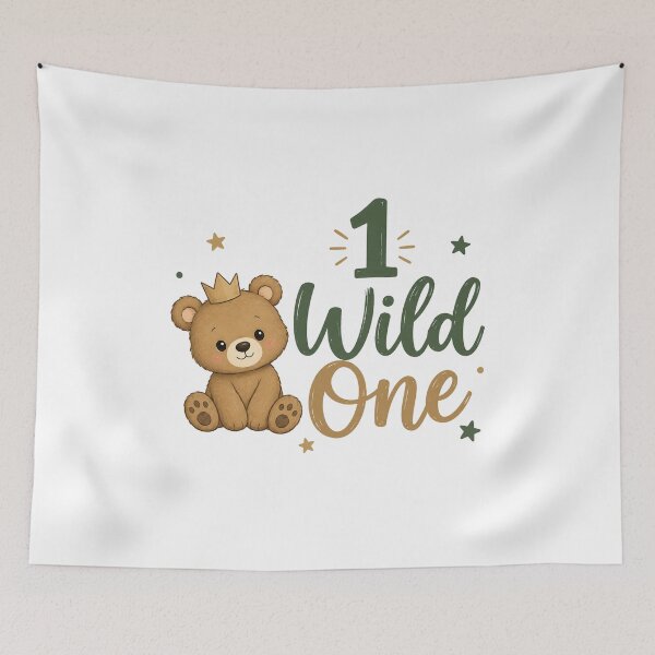 Item preview, Cute Bear King First Birthday Wild One Forest Animal designed and sold by Seculinator.