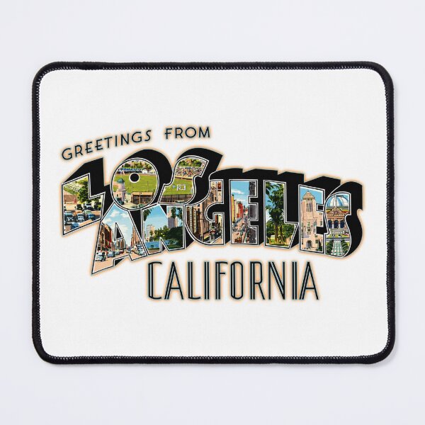 Item preview, Vintage Greetings From Los Angeles California Postcard Style Illustration of City Landmarks designed and sold by portokalis.