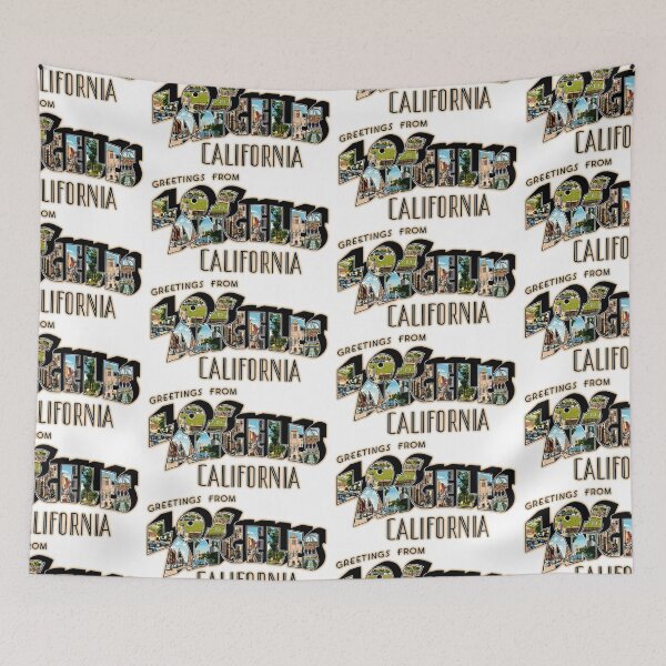 Item preview, Vintage Greetings From Los Angeles California Postcard Style Illustration of City Landmarks designed and sold by portokalis.