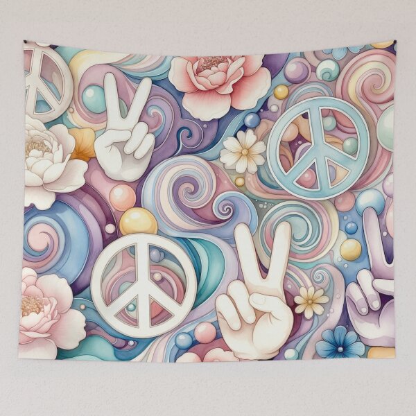 Item preview, Groovy 70s Psychedelic Floral Peace Sign Phone Case designed and sold by IntelliMindDesigns.