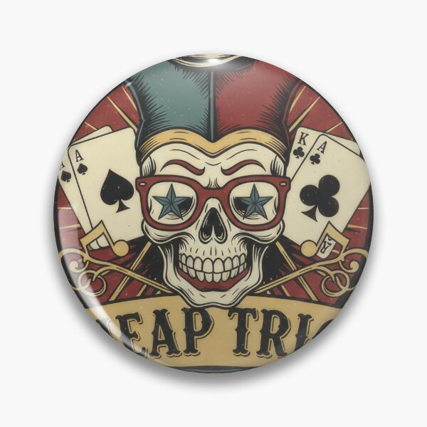 Item preview, Cheap Trick - Jester Skull & Aces Original Rock Art #8795 designed and sold by trusty-ben-art.