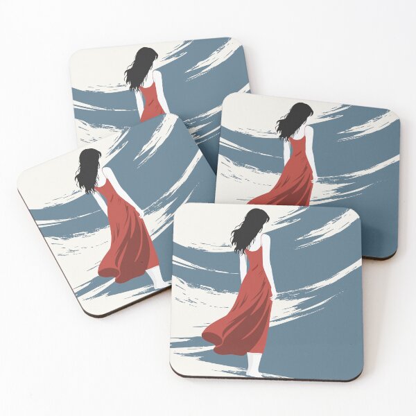 Item preview, Minimalist Woman in Red Dress Art, Contemporary Figure Print designed and sold by Studio pod Burom.