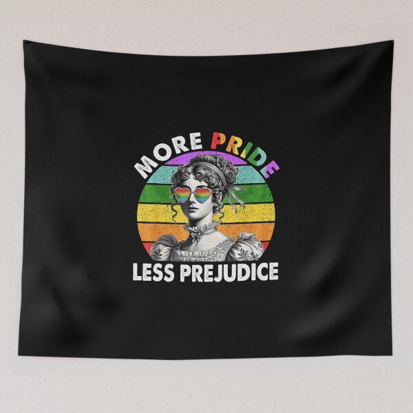 Item preview, More Pride Less Prejudice Pride Month Lgbtq Gay Lesbian designed and sold by FreshHub9.