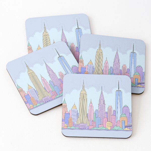 Item preview, New York City Skyline Sticker | Pastel NYC Sticker | Empire State Building Brooklyn Bridge Sticker | NYC Gift designed and sold by EmberPageStudio.