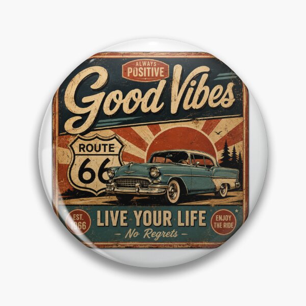 Item preview, Retro Route 66 Good Vibes designed and sold by AstraDrip Studio.