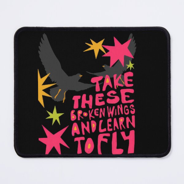 Item preview, blackbird inspired / take these broken wings and learn to fly / retro groovy aesthetic #1087 designed and sold by aztra-art.