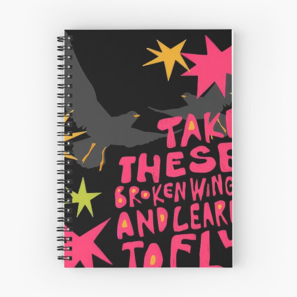 Item preview, blackbird inspired / take these broken wings and learn to fly / retro groovy aesthetic #1087 designed and sold by aztra-art.