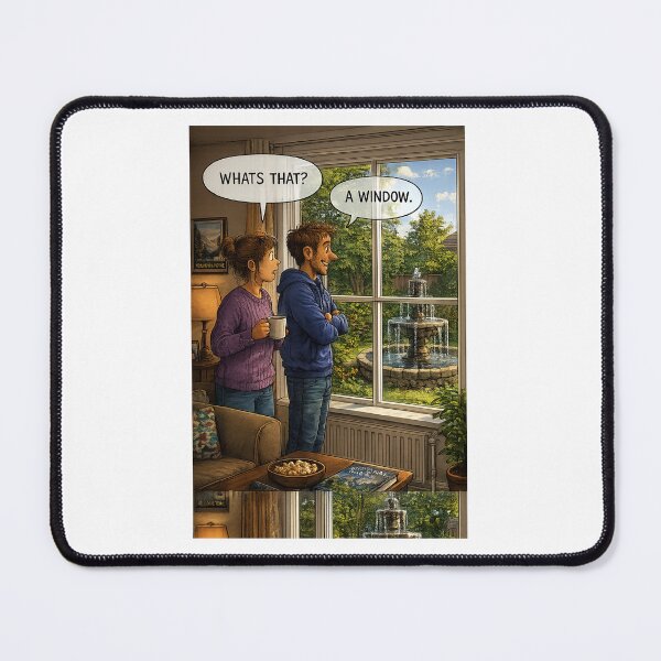 Item preview, What's That? A Window – Funny Dad Joke Cartoon Print designed and sold by Hookesmode.