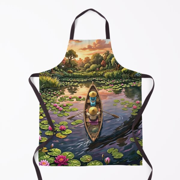Item preview, Fishermen on a romantic lotus pond designed and sold by Sigtrix.