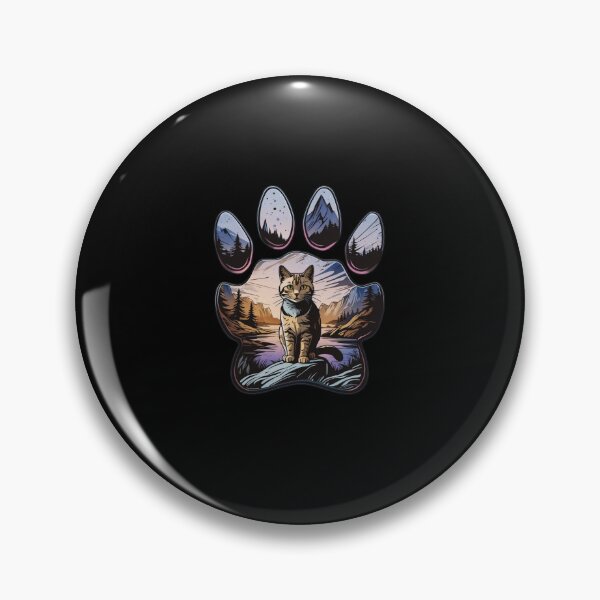 Item preview, Cat Paw Print Mountain Landscape designed and sold by Timowo Studio | Fine Line Wildlife Art & Modern Nature Graphics.