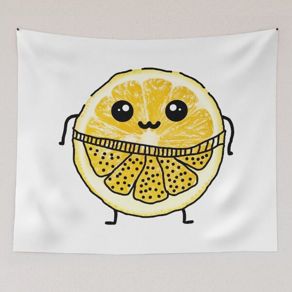 Item preview, Cute Lemon Slice Character designed and sold by funwithstickers.