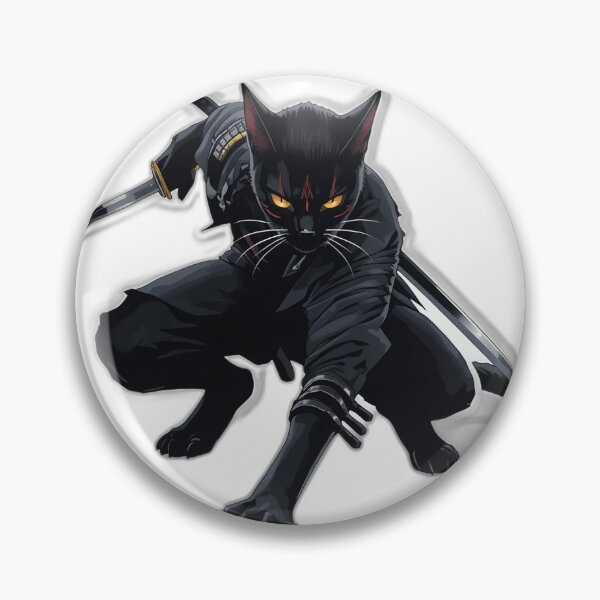 Item preview, Shadow Ninja Cat Warrior — Japanese Dark Sticker Art designed and sold by Tokyo Neo Noir Collective .