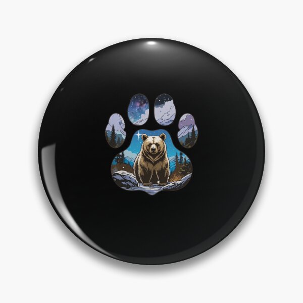 Item preview, Bear Paw Print Mountain Wilderness designed and sold by Timowo Studio | Fine Line Wildlife Art & Modern Nature Graphics.