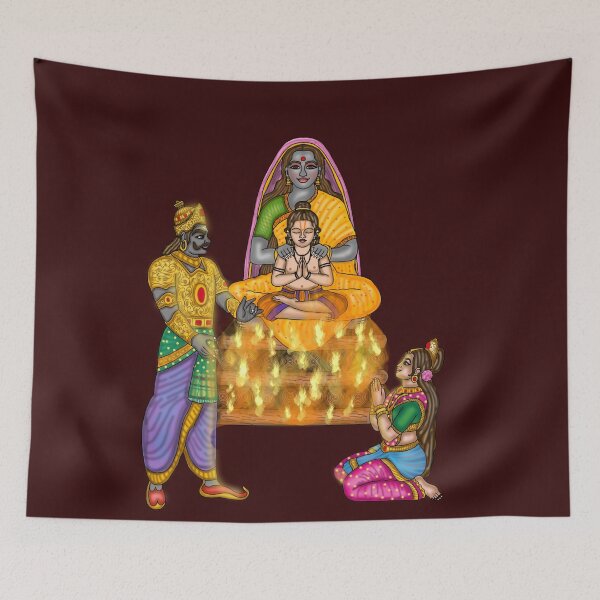 Item preview, Prahlad and Holika Artwork | Holika Dahan Digital Drawing designed and sold by Harshit_Digital_Arts.