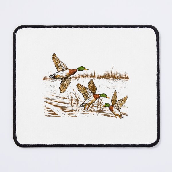 Item preview, Flying Mallard Ducks Wildlife Marsh Hunting Illustration Art designed and sold by justinhmorton.