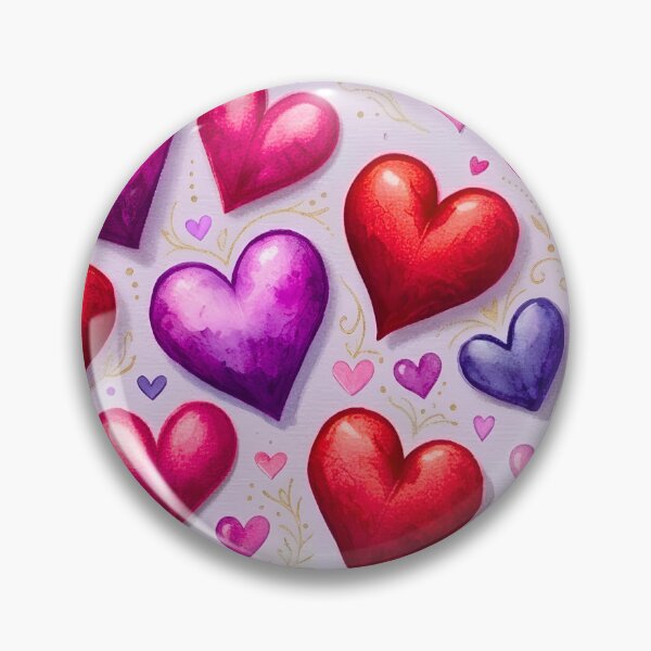 Item preview, Glowing Hearts Red Pink Purple with Gold Branches Romantic Valentine Pattern designed and sold by Good Vibes .