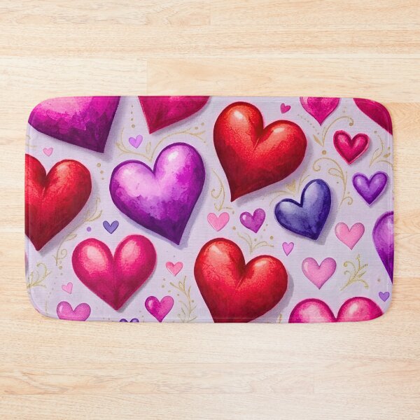 Item preview, Glowing Hearts Red Pink Purple with Gold Branches Romantic Valentine Pattern designed and sold by Good Vibes .