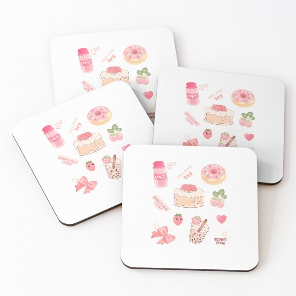 Item preview, ? Berry Sweet Strawberry Café Sticker Pack | Cute Kawaii Food & Boba Aesthetic designed and sold by ravenRM.