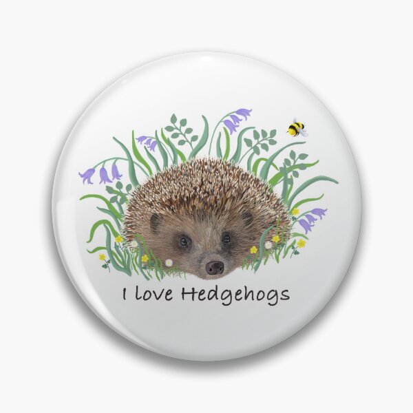 Item preview, I love Hedgehogs Hedgehog Woodland flowers wild flowers wildlife Proceeds go to animal charities rescues designed and sold by AnimalFriends1.