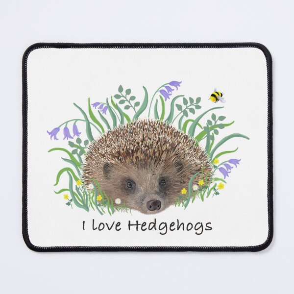 Item preview, I love Hedgehogs Hedgehog Woodland flowers wild flowers wildlife Proceeds go to animal charities rescues designed and sold by AnimalFriends1.