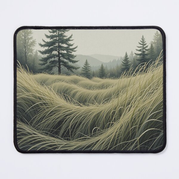 Item preview, Whispers of the Wind – Flowing Grass & Trees Line Art designed and sold by PixPixari.