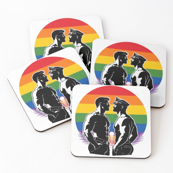 Item preview, Gay Pride Men Love – LGBTQ Rainbow Retro Design designed and sold by FrenchieFever.