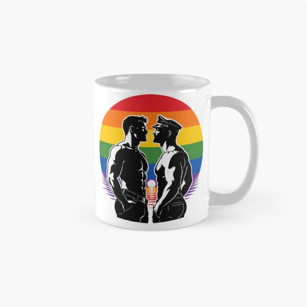 Item preview, Gay Pride Men Love – LGBTQ Rainbow Retro Design designed and sold by FrenchieFever.