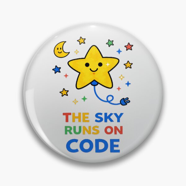 Item preview, The Sky Runs on Code – Cute Coding Star Programmer Cartoon designed and sold by OrbitOfMind.