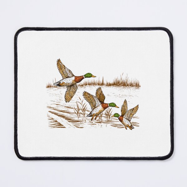 Item preview, Flying Mallard Ducks Wildlife Marsh Hunting Illustration Art designed and sold by justinhmorton.