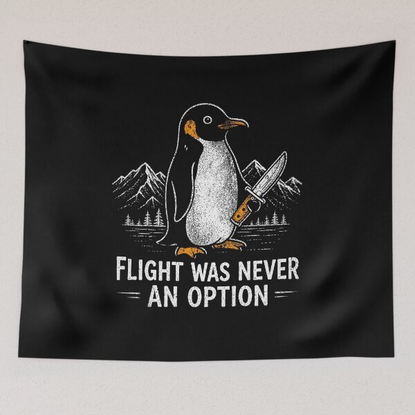 Item preview, Funny Penguin Flight Was Never An Option Dark Humor designed and sold by wansilastomi.