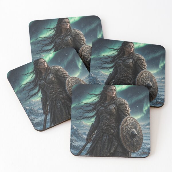 Item preview, Viking Shieldmaiden Beneath the Northern Lights designed and sold by photoparadise22.