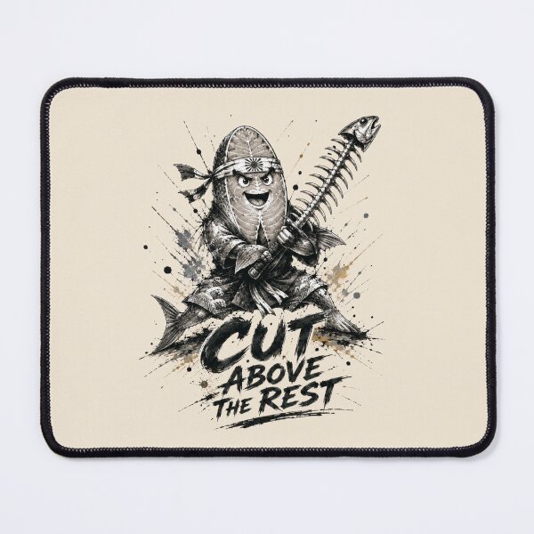 Item preview, Cut Above the Rest – Funny Salmon Samurai Warrior Design designed and sold by BlackSector77.