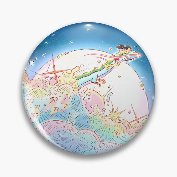 Item preview, Cute kawaii art girl [[chihiros]] fly -%[ghiblis]%- colorfull sky aways dragon designed and sold by mc-montgomery.