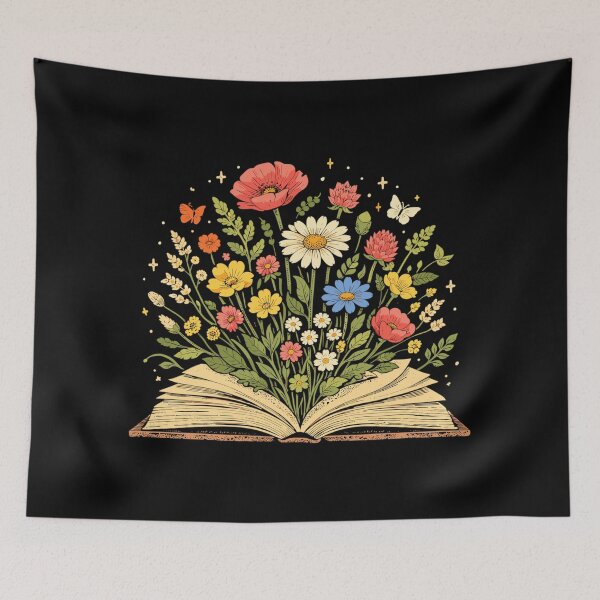 Artikelvorschau, Wildblumen Illustrationen wachsen aus Buch entworfen und verkauft von Pineapple-Tree.