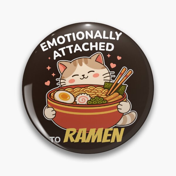 Item preview, Emotionally Attached to Ramen Cute Cat Illustration designed and sold by Skryp-art.