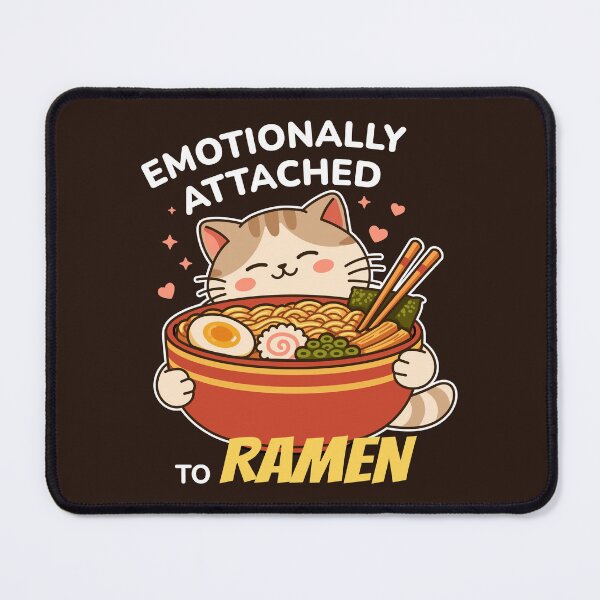 Item preview, Emotionally Attached to Ramen Cute Cat Illustration designed and sold by Skryp-art.