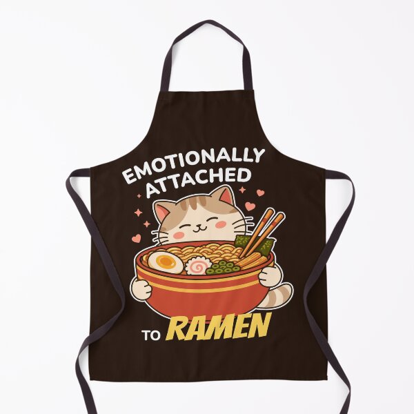 Item preview, Emotionally Attached to Ramen Cute Cat Illustration designed and sold by Skryp-art.