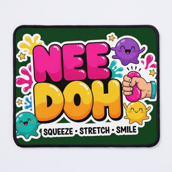 Item preview, Cute Needoh Squishy Characters Sticker | Squeeze Stretch Smile Kawaii Stress Relief Design designed and sold by Bhaskar Digital Art.