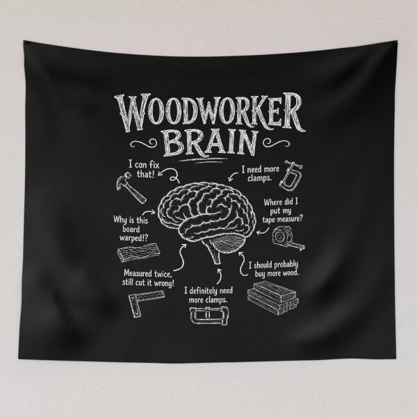 Item preview, Woodworker Brain Funny Woodworking Humor designed and sold by wansilastomi.