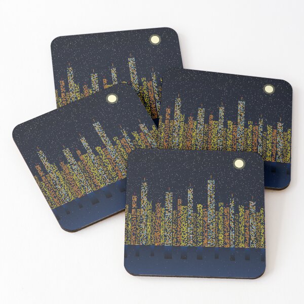 Item preview, African City Night Skyline Lagos Nairobi Modern Art designed and sold by AfricanArtHub.