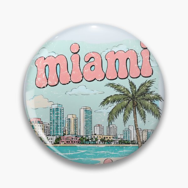 Item preview, Miami Florida Cute Beach Skyline Retro Cityscape  designed and sold by HowToCanadian.