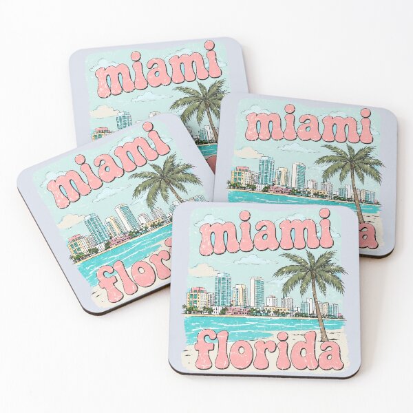 Item preview, Miami Florida Cute Beach Skyline Retro Cityscape  designed and sold by HowToCanadian.