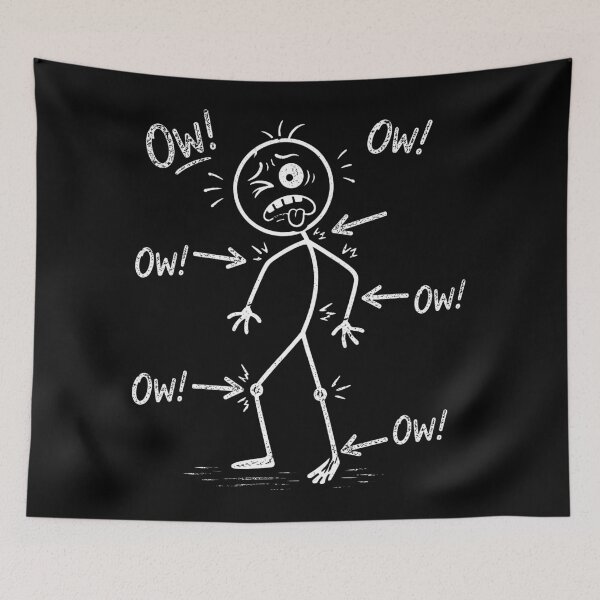 Item preview, Funny Meme Ow Ow Ow Everything Hurts Stick Figure designed and sold by will freed18.