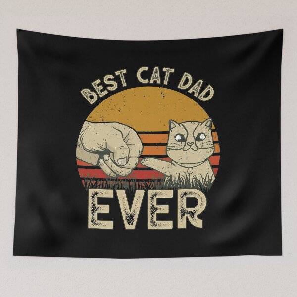 Item preview, Best Cat Dad Ever Fist Bump Retro Sunset designed and sold by GiaoCalonas.