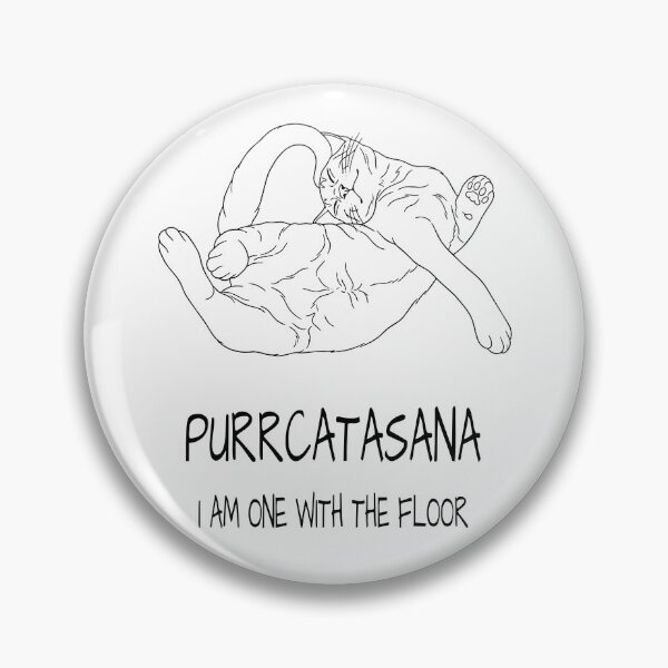 Item preview, Purrcatasana Funny Yoga Cat | I Am One With The Floor in black designed and sold by AnnaDziurko.