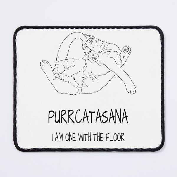 Item preview, Purrcatasana Funny Yoga Cat | I Am One With The Floor in black designed and sold by AnnaDziurko.
