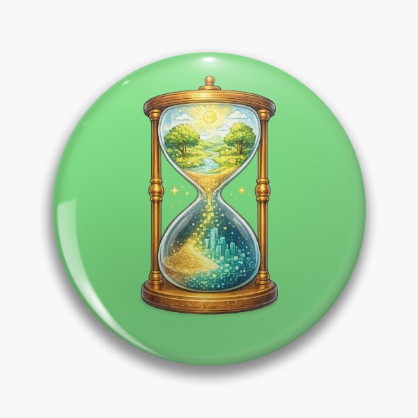 Item preview, Nature to Digital Future Hourglass – Time, Technology & Sustainability Art designed and sold by OrbitOfMind.